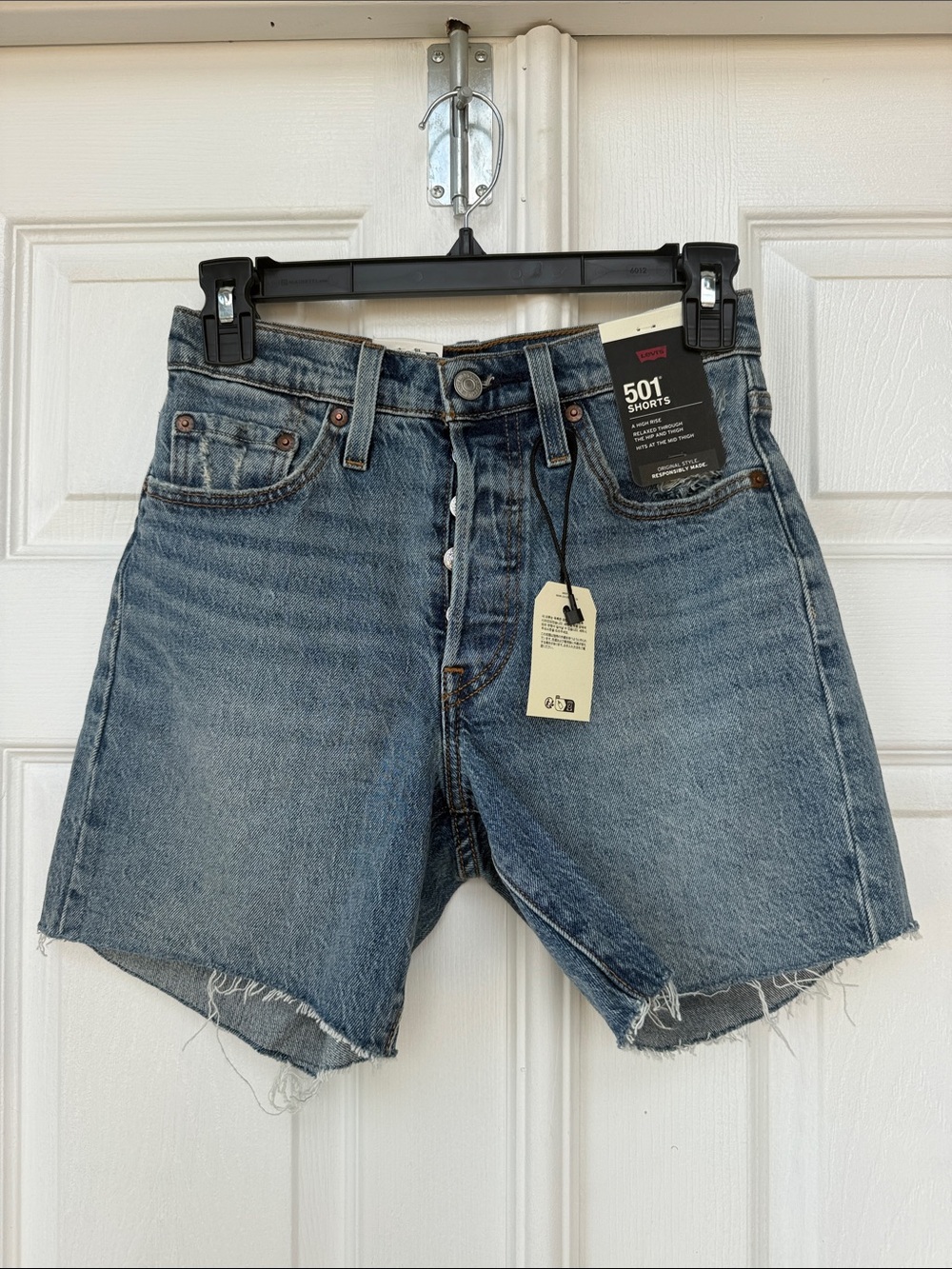 Levi's 501 Cutoff Denim Shorts — Light Blue
